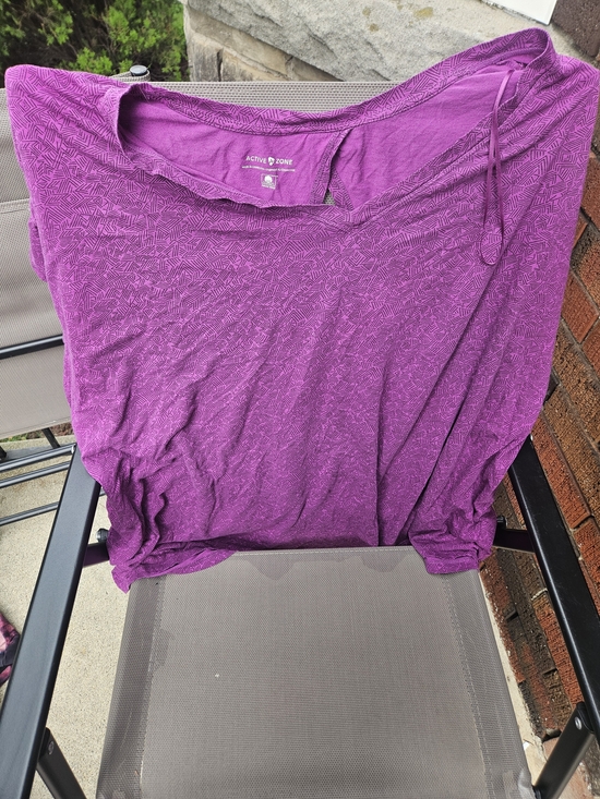 Penningtons Tops - Active Zone Purple Geometric-Print Keyhole Tee